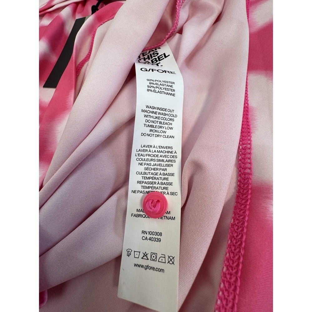 NWT G/Fore BLUR Floral Tech Knockout PINK Performance Golf Polo Shirt LARGE $110 - Picture 7 of 10
